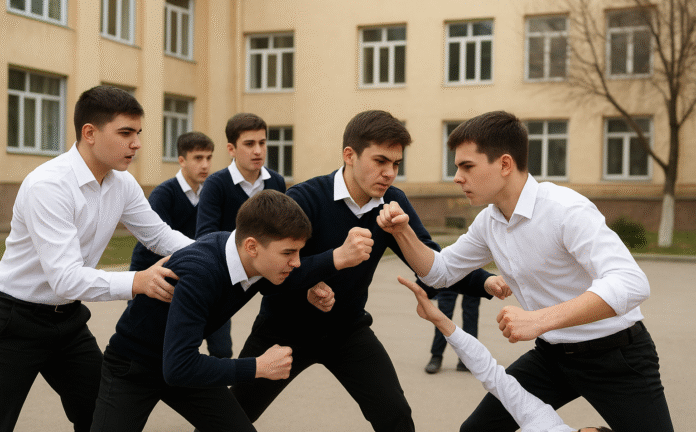 Массовая драка школьников в Душанбе