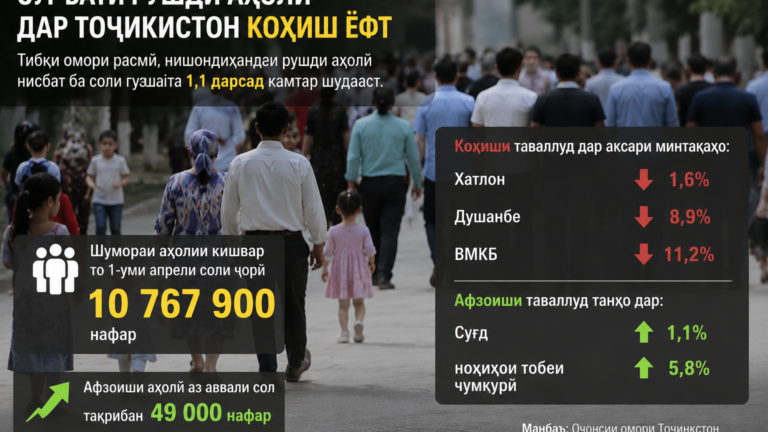 Рождаемость в Душанбе и ГБАО падает